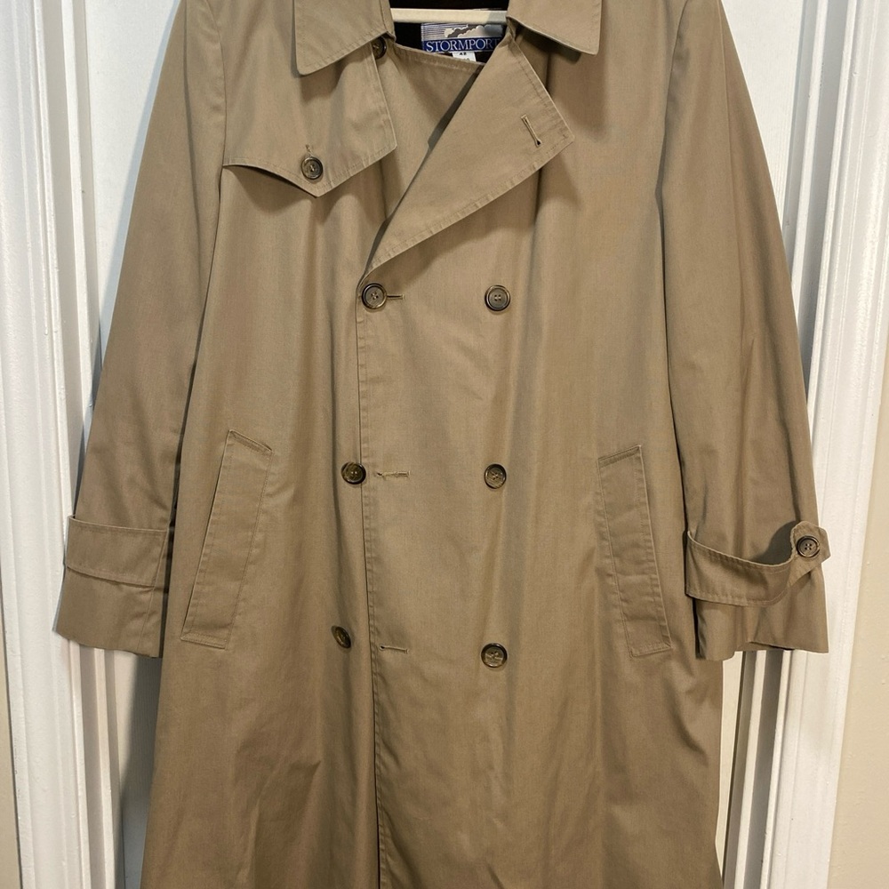 Men’s 42 Reg. Stormport Trench Coat, With Zip Out Fleece Lining USA Made NICE!